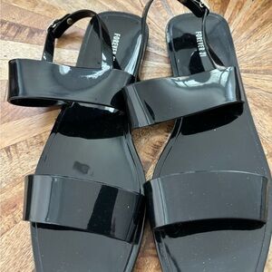 Forever 21 Glossy Black Sandals
